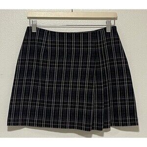 Express Wool Blend Skirt Size 7/8 Brown Plaid Preppy Dark Academia Bratz